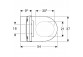 Wand-wc WC Geberit ONE, TurboFlush, mit Sitz WC-, panel dekoracyjny: Chrom glänzend