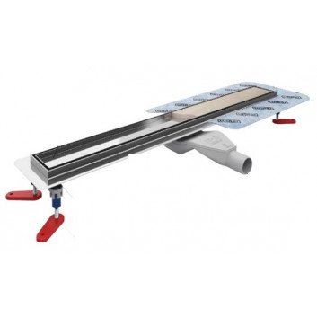 Ablaufrinne, pełny Set, Wiper New Premium, 500mm, wzór Ponente, Finish szlif