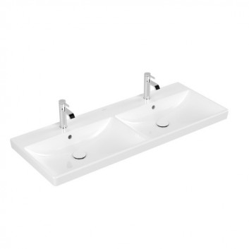 Waschtisch mit unterschrank, rechteckig Villeroy & Boch Avento weiß Alpin, 100 x 47 x 16,5 cm, Überlauf, 2 otwory na baterię, powłoka CeramicPlus