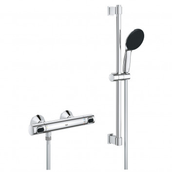 Brausearmatur mit Thermostat Grohe Grohtherm 800, Aufputz, mit Set, Chrom