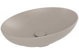 Aufsatzwaschtisch Villeroy & Boch Loop & Friends, 56x38cm, oval, z Überlauf, Stone White CeramicPlus