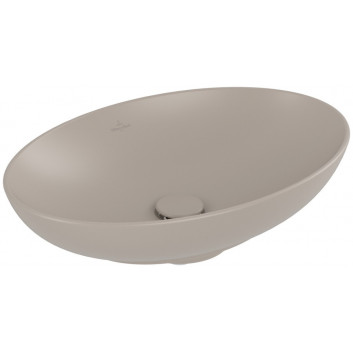 Aufsatzwaschtisch Villeroy & Boch Loop & Friends, 56x38cm, oval, z Überlauf, Stone White CeramicPlus