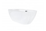 Badewanne freistehend Corsan Olvena 150x75 cm - weiß, korek klik-klak Grafit / GunMetal