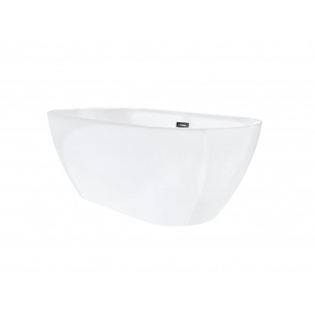 Badewanne freistehend Corsan Olvena 170 cm z wykończeniem schwarz - weiß