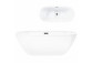 Badewanne freistehend Corsan Olvena 170 cm z wykończeniem schwarz - weiß