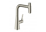 Küchenarmatur Hansgrohe Metris Select M71, Einhebel- 320, herausziehbarer Auslauf, 2jet, sBox - Edelstahl finish