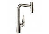 Küchenarmatur Hansgrohe Metris Select M71, Einhebel- 240, herausziehbarer Auslauf, 2jet, sBox - Edelstahl finish
