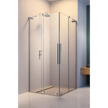 Kabine Radaway Furo SL KDD 120, profil gunmetal szczotkowany, Glas transparent, Teil links