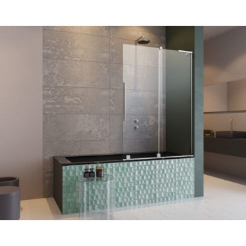 Parawan nawannowy Radaway Furo SL PND II 100, lewy, Glas transparent, 100x150cm, przesuwny, profil Chrom