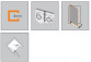 Schwingtür Huppe SolvaPro, bezramowe Viereck mit Festsegment, Seitenteil und Seitenwand, Halterung rechts, 900-1200 x 200-1200 mm, Höhe 1200-2000 mm nach Maß - Profil silbern glänzend, Glas transparent AntiPlaque
