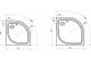 Duschwanne Ravak Elipso Pro halbrund 90x90 cm FLAT