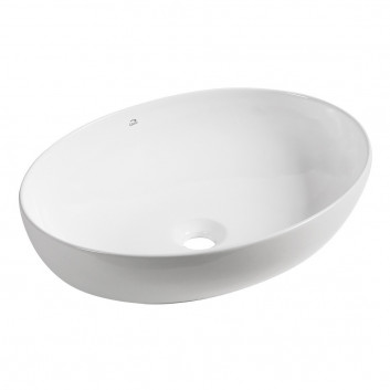 Keramik-waschtisch Laveo Kvadrato 47x36 cm Aufsatz, ohne Hahnloch na baterie - weiß