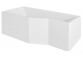 Asymmetrische badewanne links Besco Integra 150x75cm + parawan 3-skrzydłowy, weiß