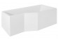Asymmetrische badewanne links Besco Integra 150x75cm + parawan 3-skrzydłowy, weiß