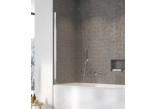 Parawan nawannowy Radaway Nes Black PNJ I Factory, lewy, Glas transparent, schwarz kratka, 90x150cm, schwarz profil