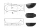 Badewanne freistehend Besco Assos B&W, 160x70cm, schwarz/weiß