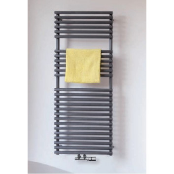 Grzejnik Zehnder Charleston Bar 149,2 x 48,5 cm, wersja 2-mit Säule, z verchromt uchwytem für Handtücher - weiß
