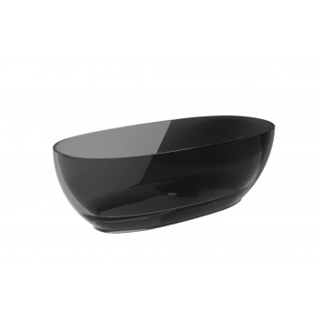 Badewanne freistehend Besco Xara 160x75 cm oval Carbon Grey, maskownica schwarz matt