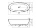 Badewanne freistehend Besco Xara 160x75 cm oval Carbon Grey, maskownica schwarz matt