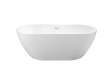 Badewanne freistehend Besco Mexa 170x78 cm oval Carbon Grey, maskownica schwarz matt