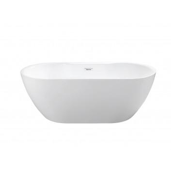 Badewanne freistehend Besco Mexa 170x78 cm oval Carbon Grey, maskownica schwarz matt