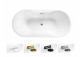 Badewanne freistehend Besco Mexa 170x78 cm oval Carbon Grey, maskownica schwarz matt