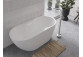 Badewanne freistehend Besco Mexa 170x78 cm oval Carbon Grey, maskownica schwarz matt