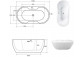 Badewanne freistehend Besco Mexa 170x78 cm oval Carbon Grey, maskownica schwarz matt