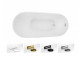 Badewanne freistehend Besco Navia 150x80 cm oval weiß, maskownica syfonu z Überlauf weiß