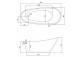 Badewanne freistehend Besco Navia 150x80 cm oval weiß, maskownica syfonu z Überlauf weiß