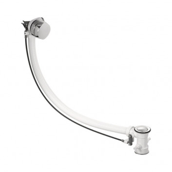 Set Ab- und Überlauf Duravit Quadroval, mit Füllfunktion wody przez korek, dla wanien mit Hydromassage z wąską krawędzią, Chrom