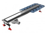 Ablaufrinne Wiper New Premium Revers mit Flansch, 80 cm, Ablaufgarnitur drop 35 - szlif