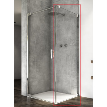 Pendeltür Ronal Cadura einteilig z profilem przyściennym CA1C, 80x200 cm, Version links - Glas transparent, Profil silbern glänzend
