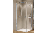 Dusch- Schwingtür nach Maß Huppe Solva ohne Rahmen, Halterung links, 500-1250 x 200x1200 mm, mit Seitenwand, Glas transparent Anti-Plaque, Profil silbern glänzend