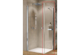 Seitenwand Huppe Solva teilweise mit Rahmen Viereck 90x200 cm, montaż auf der Duschwanne - Glas transparent Anti-Plaque, Profil silbern glänzend