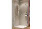 Schwingtür Huppe Solva teilweise mit Rahmen Viereck 80x200 cm, Halterung links, montaż auf der Duschwanne - Glas transparent Anti-Plaque, Profil silbern glänzend