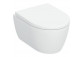 Becken WC hängend Geberit iCon 53x36 cm, bez kołnierza, spłukiwanie wirowe mit WC-Sitz mit Softclosing - weiß