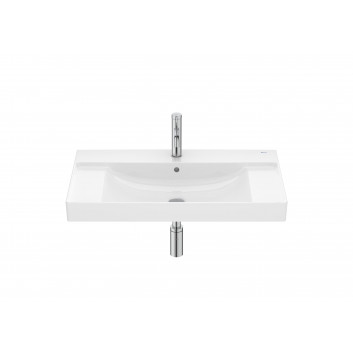 Waschtisch zur Wandmontage rechteckig Roca Ona Fineceramic, 80x46cm, z Überlauf, schwarz matt