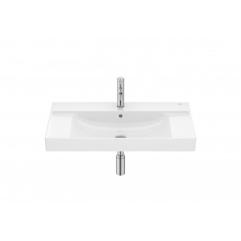 Waschtisch zur Wandmontage rechteckig Roca Ona Fineceramic, 80x46cm, z Überlauf, schwarz matt