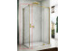 Tür Dusch- SanSwiss Cadura CA13 links, 90x200 cm, einteilig mit festem Element w linii - Glas transparent, profil golden