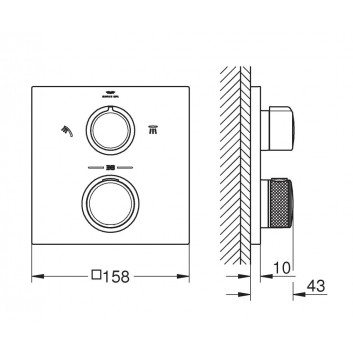 Thermostatisch Brausearmatur Grohe Allure, Unterputz, 1 wyjście wody, Chrom