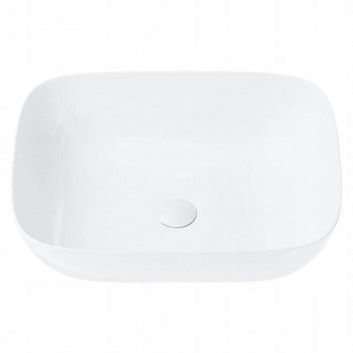 Aufsatzwaschtisch Corsan Mono rechteckig 46x32x14 cm mit Stöpsel klik-klak weißm