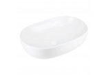 Aufsatzwaschtisch Corsan Olvena oval 60x40x15 cm mit Stöpsel klik-klak weißm