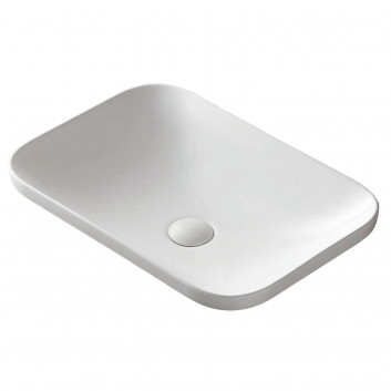 Aufsatzwaschtisch Corsan Olvena oval 60x40x15 cm mit Stöpsel klik-klak weißm