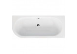 Badewanne freistehend Besco Avita A-line z z Überlauf szczelinowym, mit Siphon und Stöpsel klik-klak 160x75cm, Version links, Acryl-, weiß