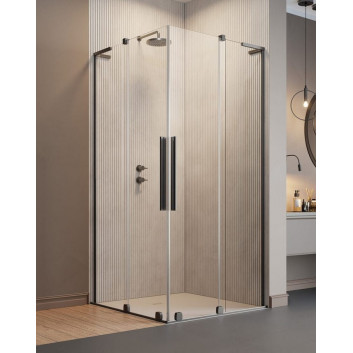 Kabine Radaway Furo SL KDD 80, profil Chrom Glanz, Glas transparent, Teil links