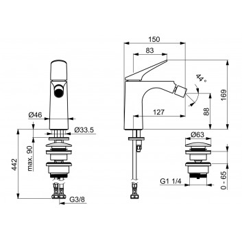 Waschtischarmatur HansaGenesis, stehend, Einhebel- - Chrom