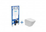 Set Unterputz Roca DUPLO ONE + Becken WC abgehängt GAP ROUND COMPACTO RIMLESS mit Sitz SLIM, weiß