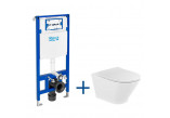 Set Unterputz Roca DUPLO ONE + Becken WC abgehängt ONA RIMLESS COMPACTO mit WC-Sitz mit Softclosing SLIM, weiß