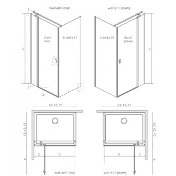 Duschkabine Radaway Modo X I 120, przejrzysta, 1180x2000mm